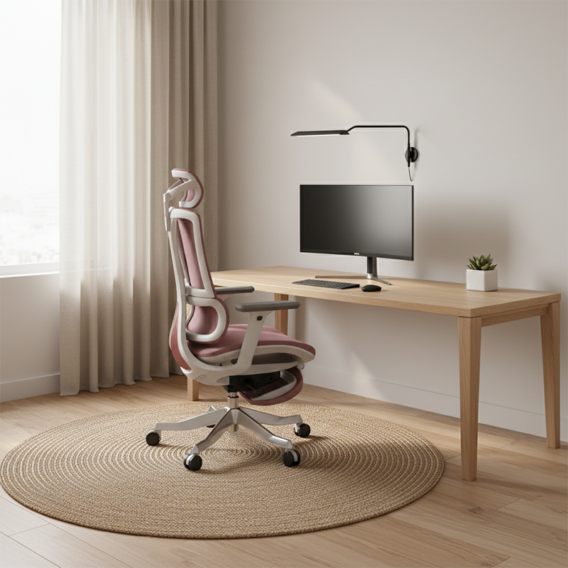 Modern Minimalist High-Back Mesh Chair: Ergonomic Desk Chair - Height-Adjustable Swivel Chair For Home Office