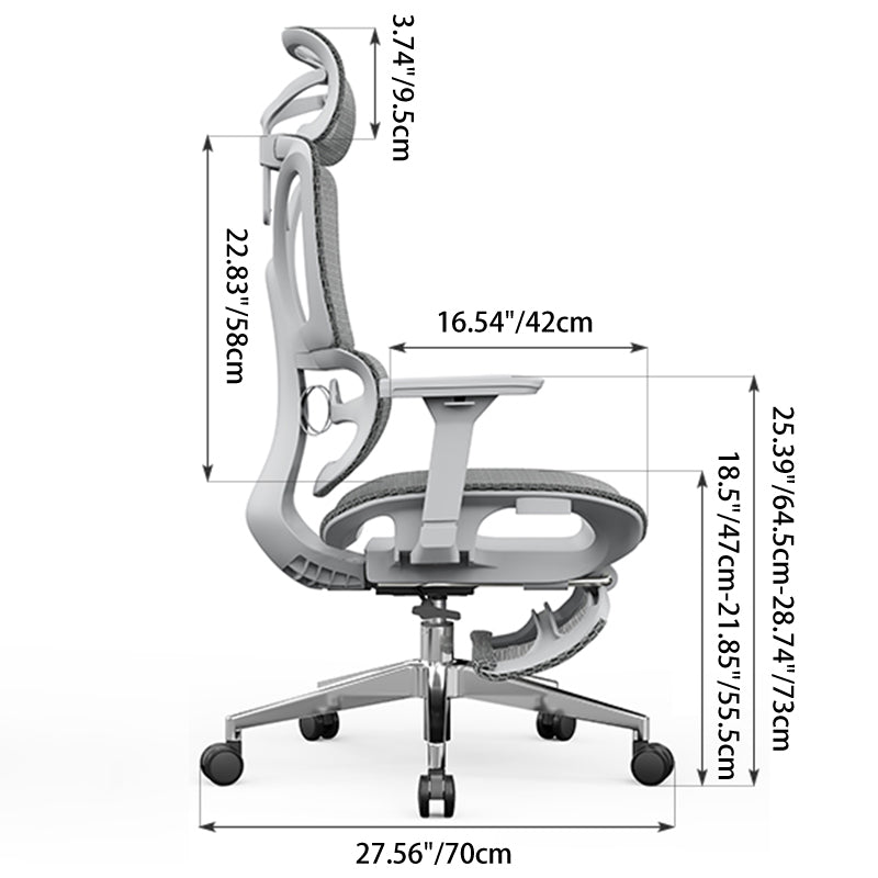 Modern Minimalist Ergonomic High-Back Office Chair: Breathable Mesh - Reclining Gaming Office Chair With Footrest For Home Office