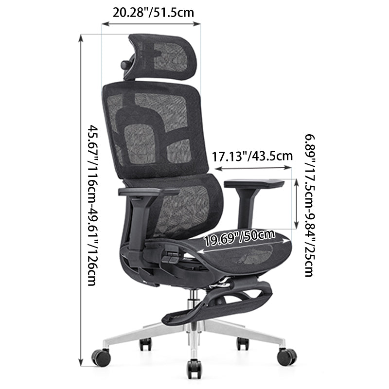 Modern Minimalist High-Back Desk Chair: Ergonomic Mesh Chair - 3D Armrest Height-Adjustable Gaming Office Chair For Home Office