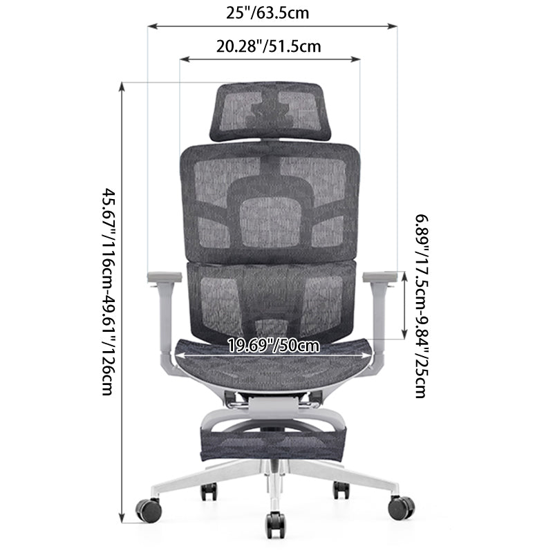Modern Minimalist High-Back Executive Office Chair: Ergonomic Mesh Chair - Height-Adjustable Desk Chair For Home Office