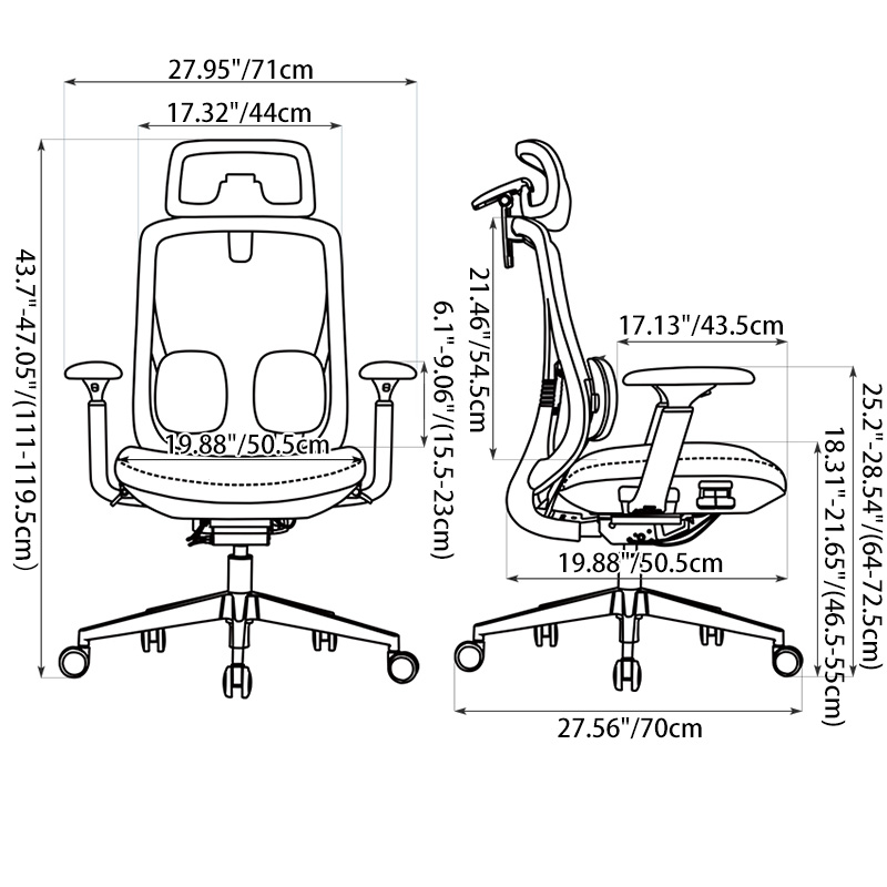 Modern Minimalist High-Back Desk Chair: 4D Headrest & Dynamic Lumbar Support - Ergonomic Gaming Chair For Home Office