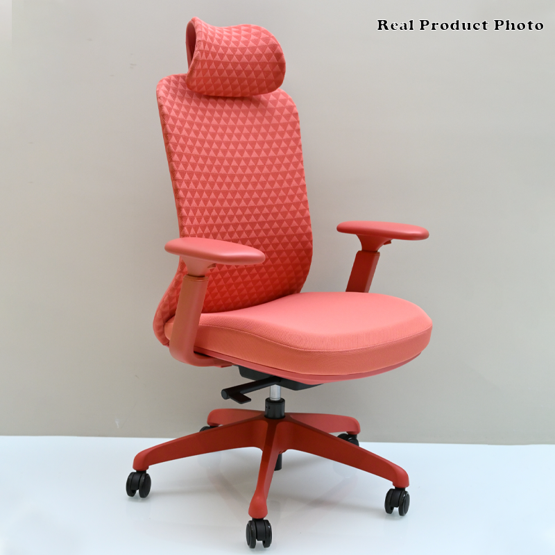 Modern Minimalist Peach-Pink High-Back Desk Chair: 4D Armrest & Breathable Mesh Fabric - Ergonomic Gaming Chair For Home Office