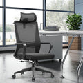 Modern Minimalist Mesh High-Back Desk Chair: Height-Adjustable Headrest With Coat Hanger - Ergonomic Gaming Chair For Home Office