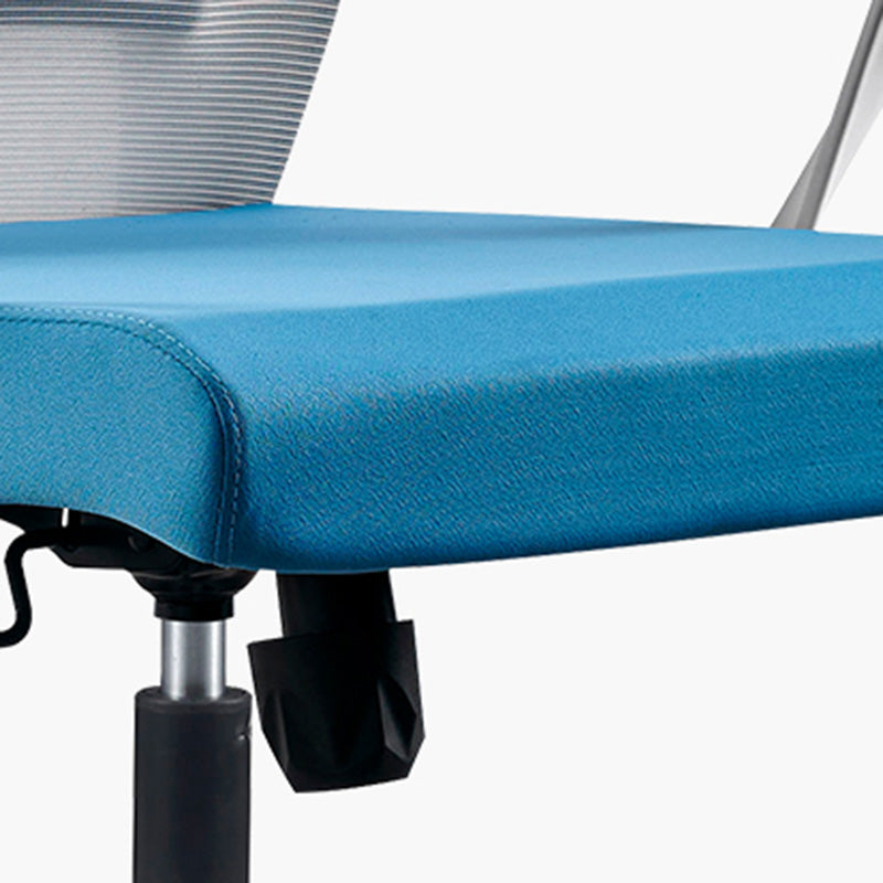 Modern Minimalist Blue-Cushioned High-Back Desk Chair: Breathable Mesh Fabric - Ergonomic Office Chair For Home Office
