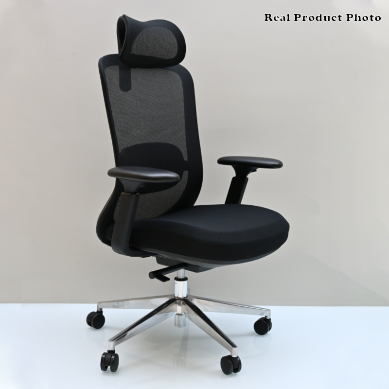 Modern Minimalist Executive High-Back Office Chair: 4D Adjustable Armrests & Headrest - Ergonomic Desk Chair For Home Office