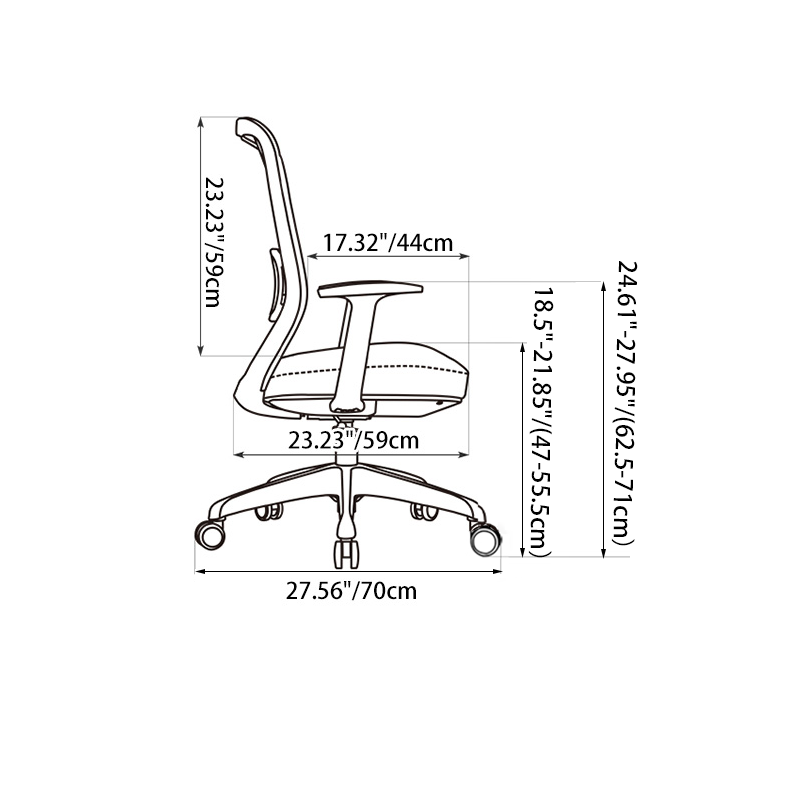 Modern Minimalist Mid-Back Desk Chair: Lumbar Support Design - Ergonomic Office Chair For Home Office
