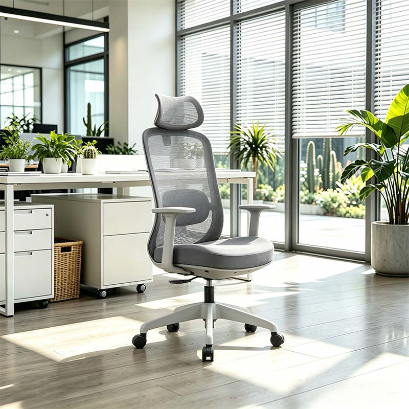 Modern Minimalist Desk Chair: High-Back Breathable Mesh Chair - Ergonomic Lumbar Support Office Chair For Home Office