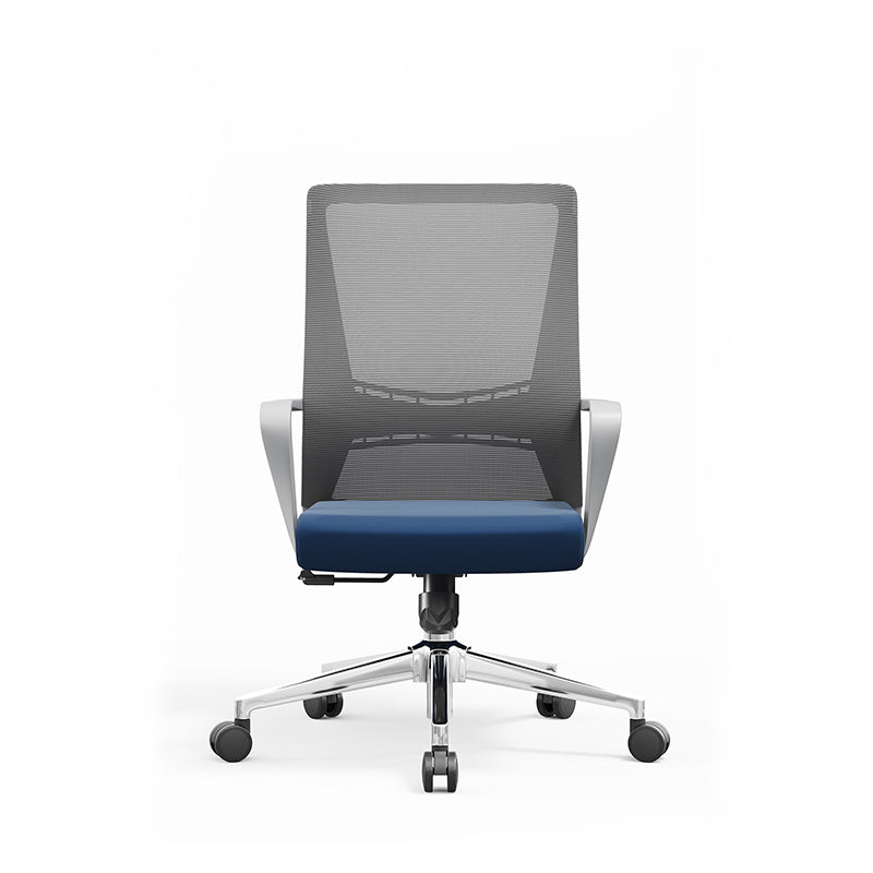 Modern Minimalist Ergonomic Mid-Back Office Chair: Breathable Mesh - Backrest & Armrests Height-Adjustable Desk Chair For Home Office