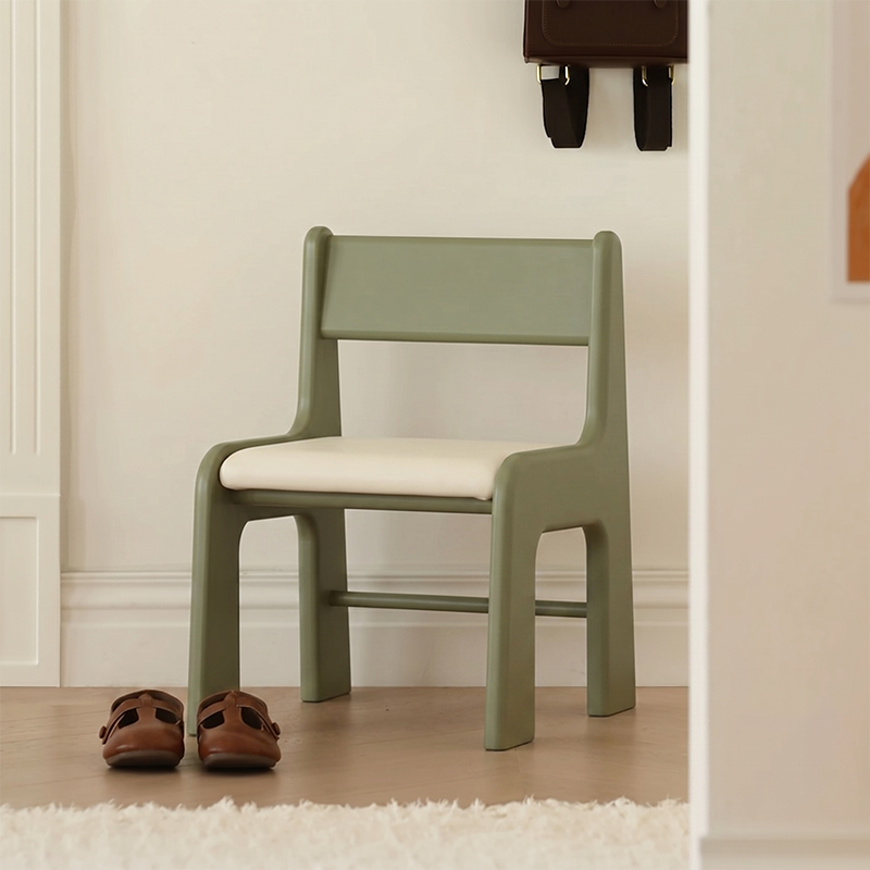 Upholstered Children’s Study Chair Beech Wood Kids Chair - Nordic Toddler Seat With High Backrest Soft Cushion & Rounded Edges For Living Room