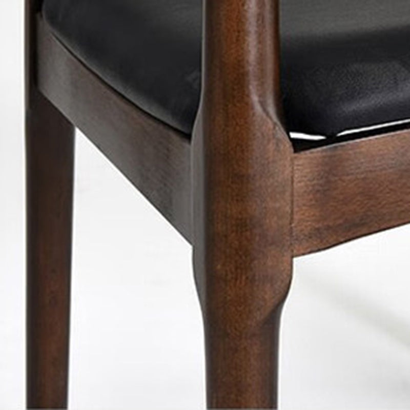 Contemporary Nordic Ash Wood PU Leather Horn Dining Chair Backrest For Dining Room