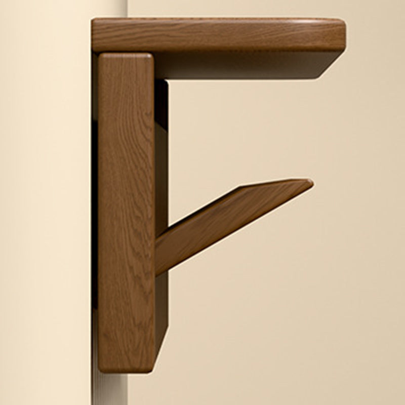 Contemporary Nordic Rectangular Piano-Key Rubberwood Wall-Mounted Coat Rack Hall Tree 1-Tier For Bedroom & Entryways