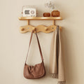 Contemporary Nordic Rectangular Wavy Bamboo Medium Density Fiberboard Wall-Mounted Coat Rack Hall Tree 1/2 Tier For Bedroom & Entryways
