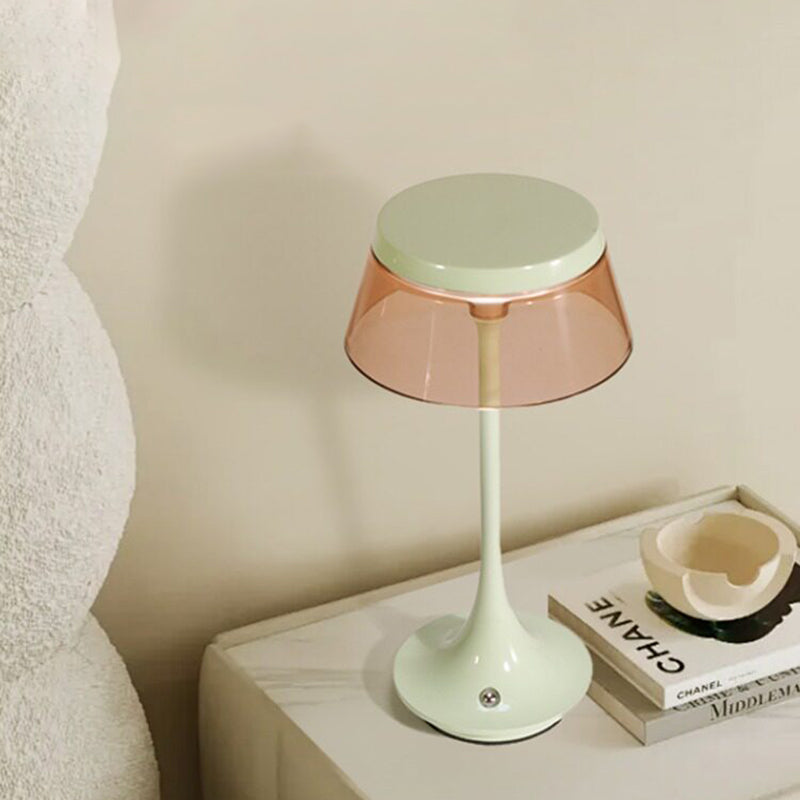 USB Rechargeable Cordless Touch Control & Infinitely Dimmable Table Lamp - Nordic LED Acrylic & Aluminum Alloy Bedside Ambient Light For Bedroom