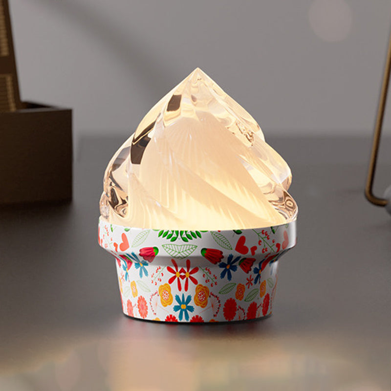 Ice Cream Ambient USB Rechargeable Table Lamp - Creative Touch Dimmable Cute Decorative Night Light For Bedroom