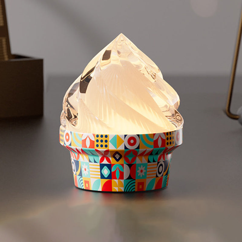 Ice Cream Ambient USB Rechargeable Table Lamp - Creative Touch Dimmable Cute Decorative Night Light For Bedroom