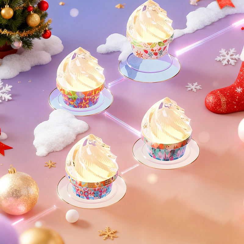 Ice Cream Ambient USB Rechargeable Table Lamp - Creative Touch Dimmable Cute Decorative Night Light For Bedroom