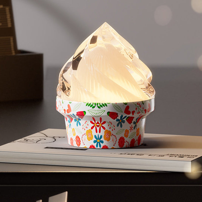 Ice Cream Ambient USB Rechargeable Table Lamp - Creative Touch Dimmable Cute Decorative Night Light For Bedroom