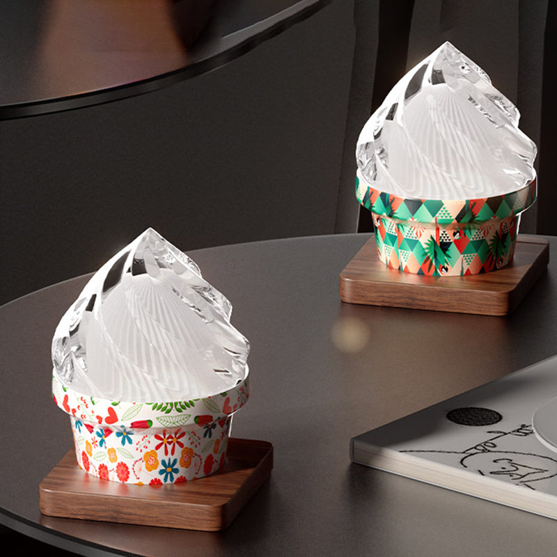 Ice Cream Ambient USB Rechargeable Table Lamp - Creative Touch Dimmable Cute Decorative Night Light For Bedroom