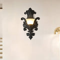 Traditional French Resin Glass Hardware Embossed-shaped 1-Light Wall Sconce Lamp For Living Room & Bedroom