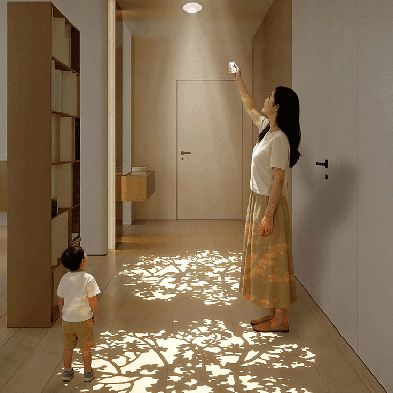Modern Minimalist Aluminum Alloy Plastic Round Cylindrical Projection LED Flush Mount Ceiling Light For Hallway & Entryway