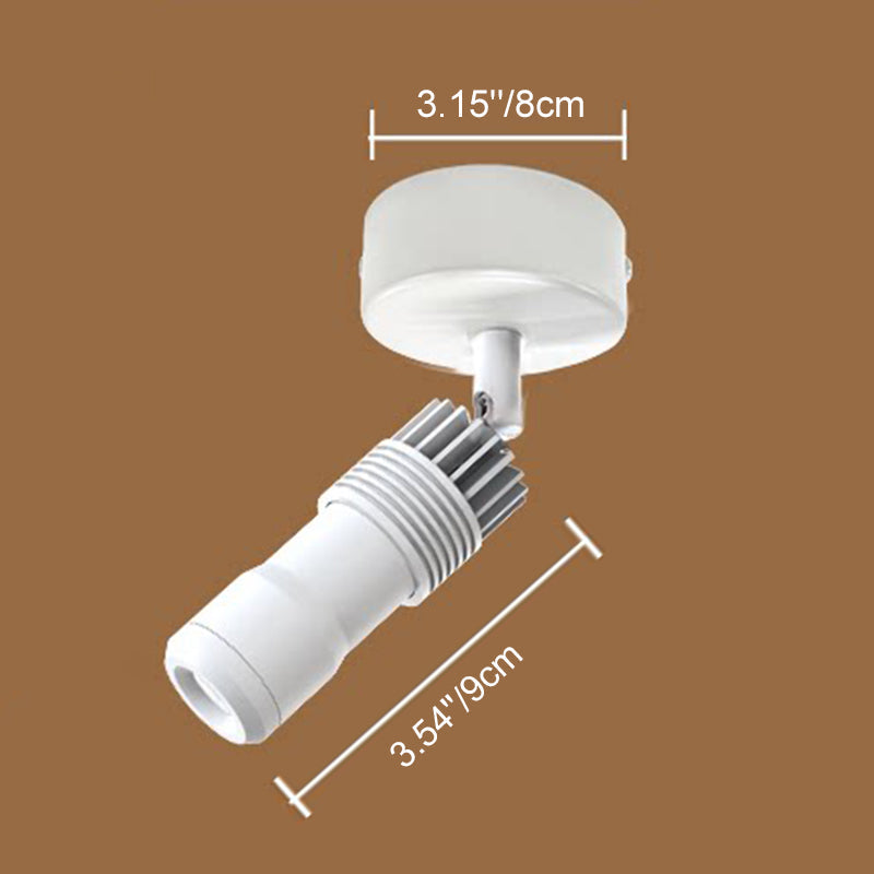 Modern Minimalist Aluminum Alloy Plastic Round Cylindrical Projection LED Flush Mount Ceiling Light For Hallway & Entryway