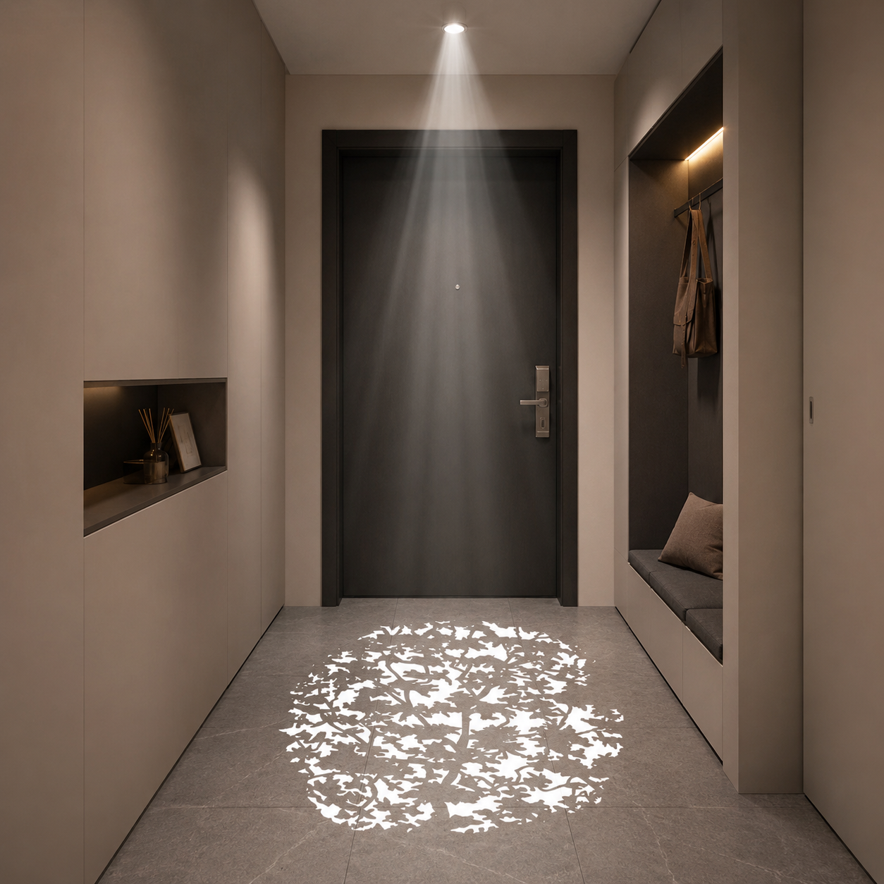 Modern Minimalist Aluminum Alloy Plastic Round Cylindrical Projection LED Flush Mount Ceiling Light For Hallway & Entryway