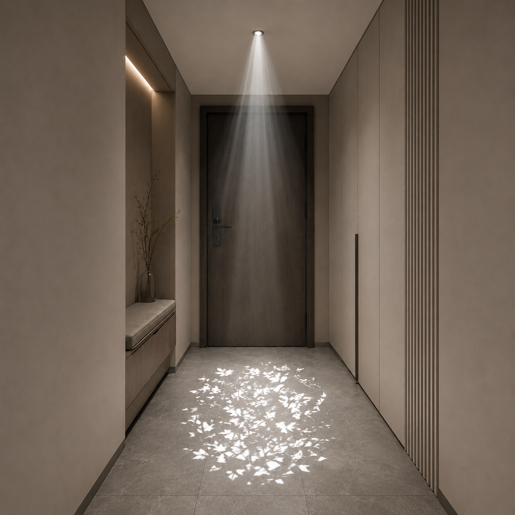 Modern Minimalist Aluminum Alloy Plastic Round Cylindrical Projection LED Flush Mount Ceiling Light For Hallway & Entryway