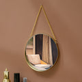 Contemporary Luxury Round Iron Glass Wall Mirror Hanging Mirror For Bedroom
