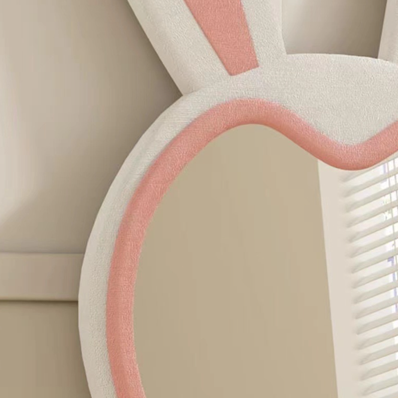 Contemporary Creative HDF Velvet Sponge Rabbit-Shaped Full-Length Floor Mirror For Bedroom & Living Room