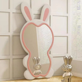 Contemporary Creative HDF Velvet Sponge Rabbit-Shaped Full-Length Floor Mirror For Bedroom & Living Room