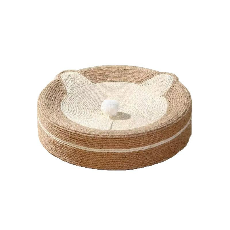 Modern Minimalist Cylindrical Round Sisal Foam Cat Scratching Post & Scratching Board With Toy Ball For Living Room
