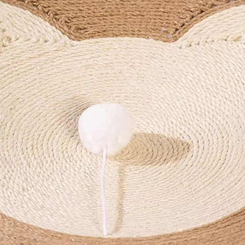 Modern Minimalist Cylindrical Round Sisal Foam Cat Scratching Post & Scratching Board With Toy Ball For Living Room