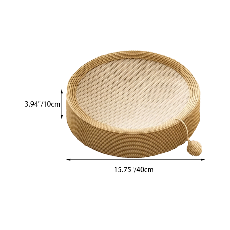 Modern Minimalist Cylindrical Round Sisal Foam Cat Scratching Post & Scratching Board With Toy Ball For Living Room