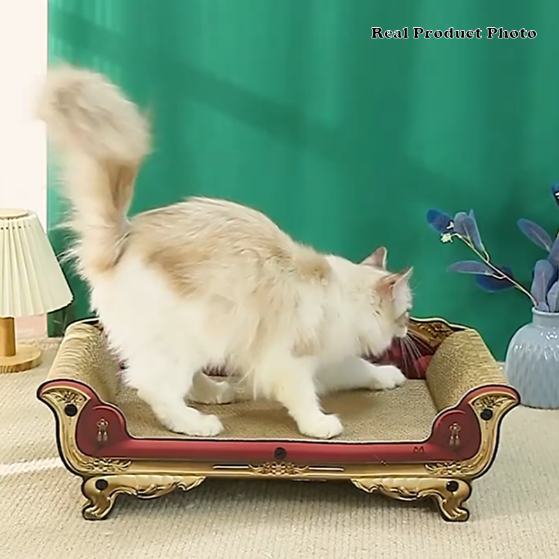 Contemporary Luxury Rectangular Corrugated Paper Medium Density Fiberboard Cat Bed For Living Room