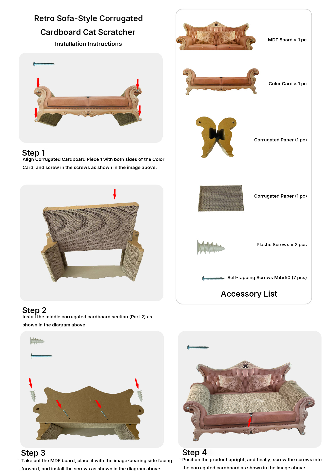 Contemporary Luxury Rectangular Corrugated Paper Medium Density Fiberboard Cat Bed For Living Room