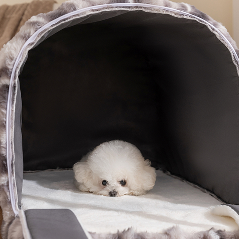 Modern Minimalist Cylindrical Velvet Latex Anti-Slip Dotted Fabric Cat Bed & Dog Bed For Bedroom