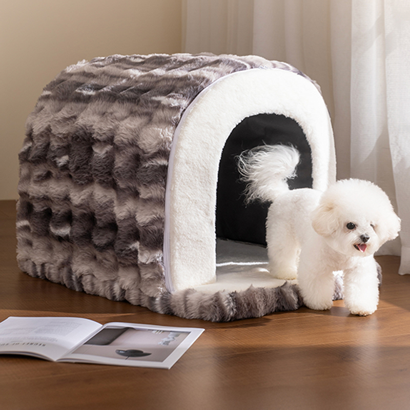 Modern Minimalist Cylindrical Velvet Latex Anti-Slip Dotted Fabric Cat Bed & Dog Bed For Bedroom