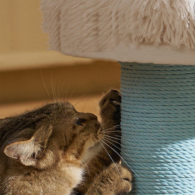 Contemporary Creative Cylindrical Boot-Shaped HDPE Paper Rope Fleece Cat Tree & Condo 1 - Condo For Living Room