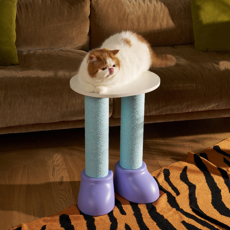 Contemporary Creative Cylindrical Boot-Shaped HDPE Paper Rope Fleece Cat Tree & Condo 1 - Condo For Living Room