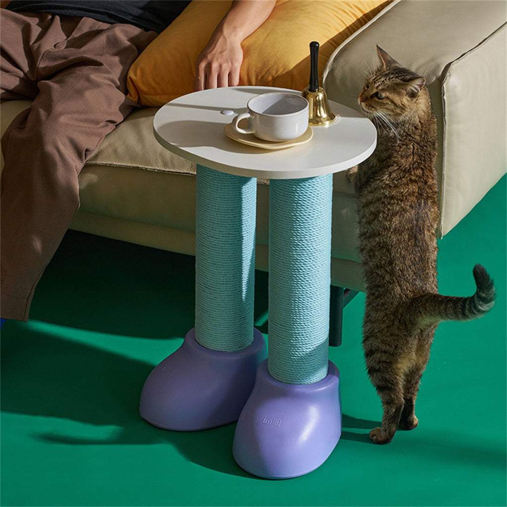 Contemporary Creative Cylindrical Boot-Shaped HDPE Paper Rope Fleece Cat Tree & Condo 1 - Condo For Living Room