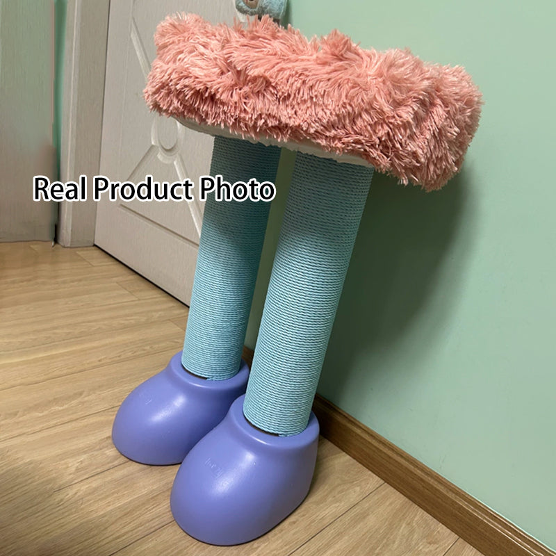 Contemporary Creative Cylindrical Boot-Shaped HDPE Paper Rope Fleece Cat Tree & Condo 1 - Condo For Living Room
