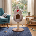Contemporary Creative Cylindrical Gourd-Shaped Particleboard Sisal Velvet Cat Tree & Condo 1 - Condo For Living Room