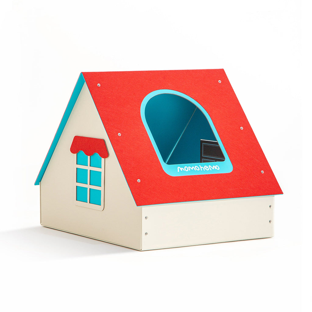 Contemporary Creative Rectangular House-Shaped Cardboard Felt Corrugated Paper Fleece Pad Cat Bed For Bedroom