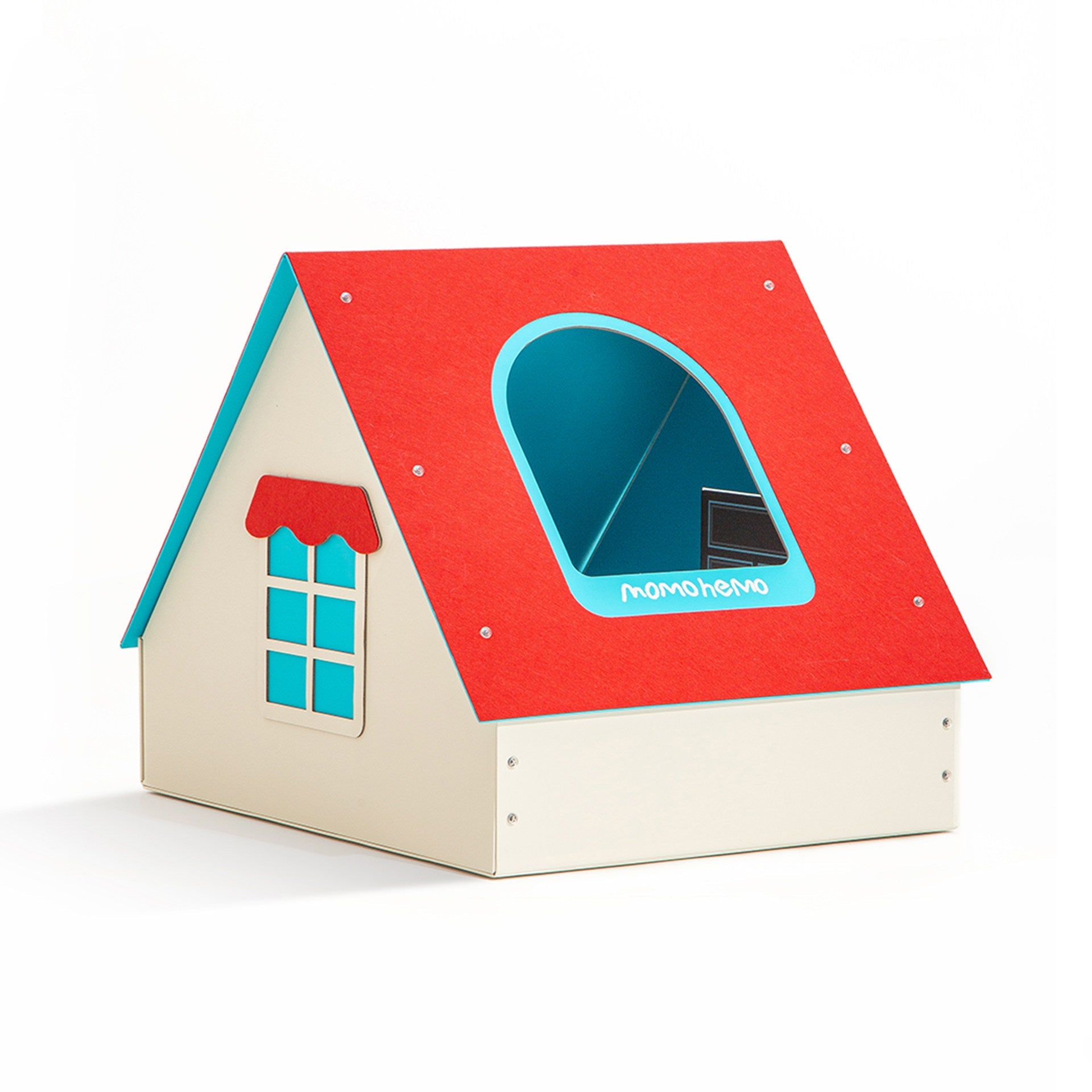 Contemporary Creative Rectangular House-Shaped Cardboard Felt Corrugated Paper Fleece Pad Cat Bed For Bedroom