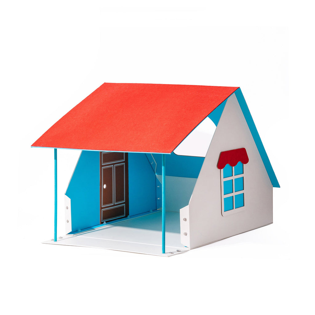 Contemporary Creative Rectangular House-Shaped Cardboard Felt Corrugated Paper Fleece Pad Cat Bed For Bedroom