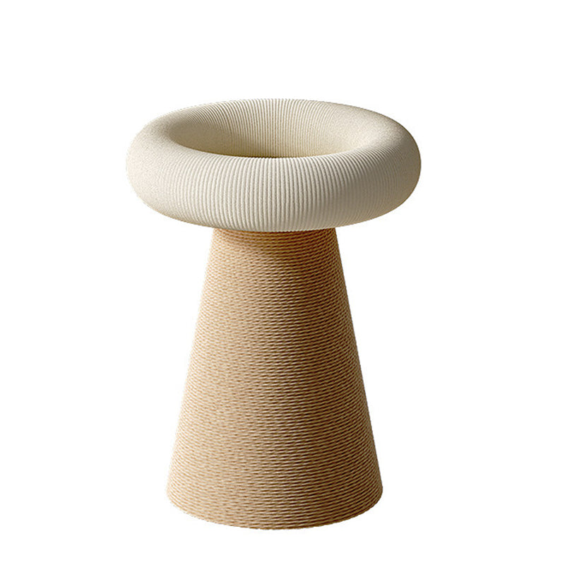 Contemporary Nordic Cone-Shaped Cylindrical Round Corduroy Hemp Rope Plywood Cat Tree & Condo 1 - Condo For Living Room