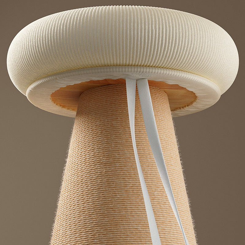 Contemporary Nordic Cone-Shaped Cylindrical Round Corduroy Hemp Rope Plywood Cat Tree & Condo 1 - Condo For Living Room