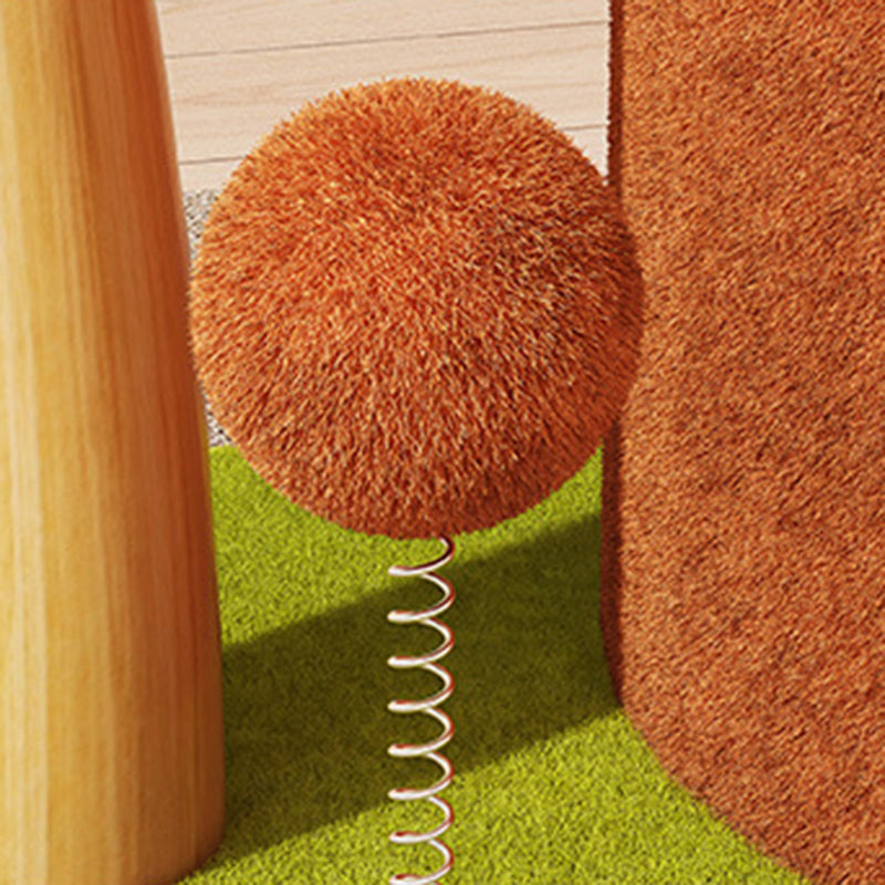 Contemporary Creative Rectangular Cylindrical Tree-Shaped Medium Density Fiberboard Wooden Velvet Sisal Plastic Cat Tree & Condo 1-Scratching Post 2-Condo For Living Room