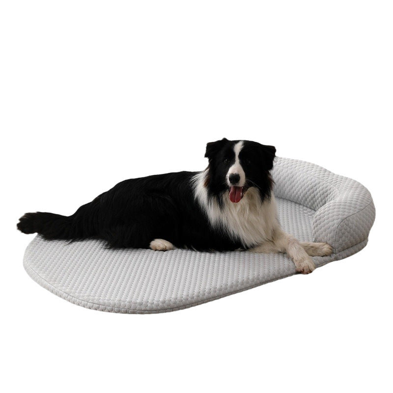 Modern Minimalist Cooling Ice Silk Sponge PP Cotton Oval Dog Bed For Living Room & Bedroom