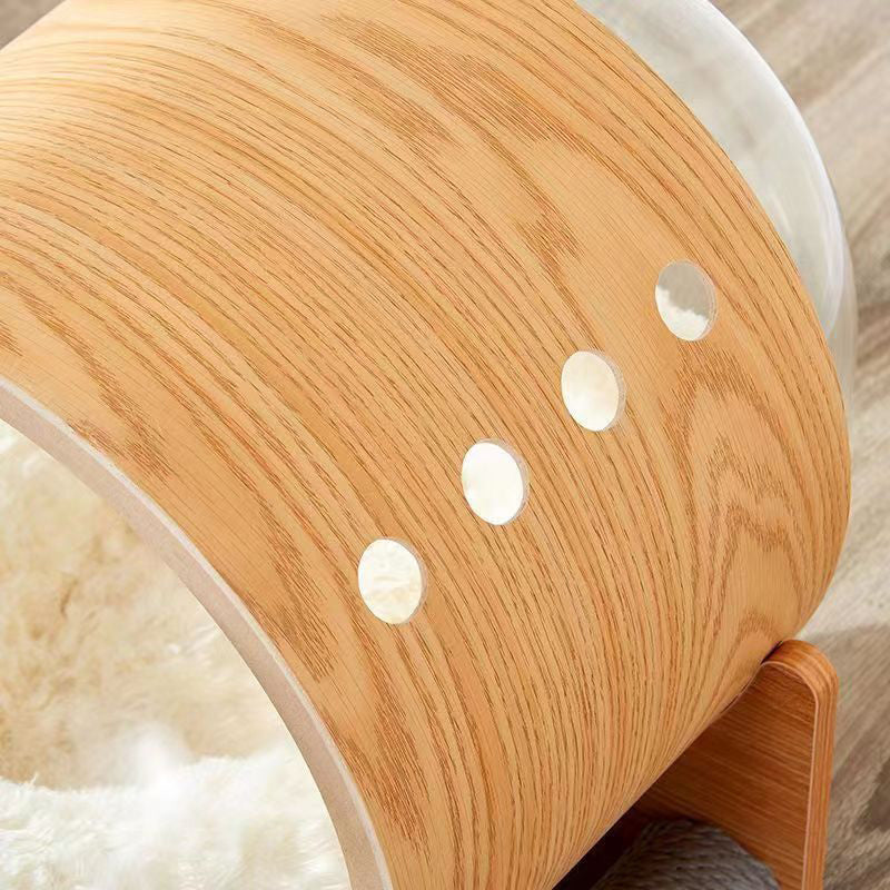 Modern Minimalist MDF Sisal Acrylic Oval Space Capsule Cat Bed For Living Room & Bedroom